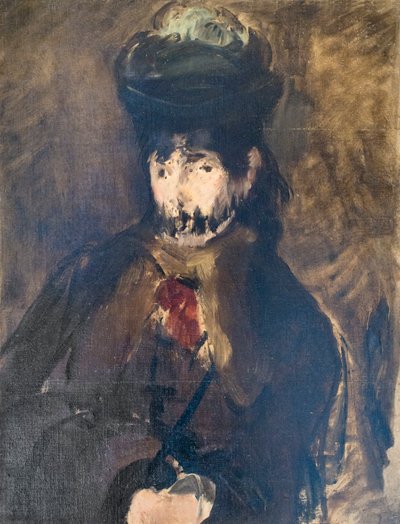 Portret Berthe Morisot w welonie, ok. 1872 (olej na płótnie) autorstwa Édouard Manet