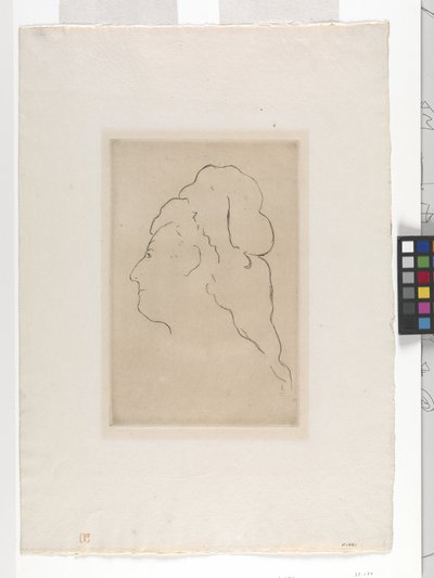 Profil Evy Gonzales zwrócony w lewo (akwaforta) autorstwa Édouard Manet