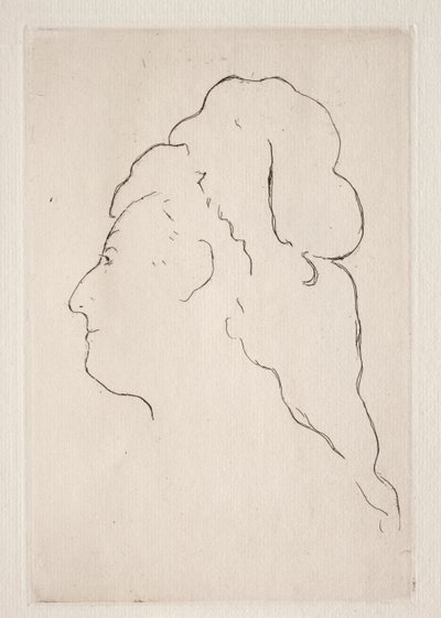 Profil Evy Gonzales zwrócony w lewo, ok. godz. 1869. autorstwa Édouard Manet
