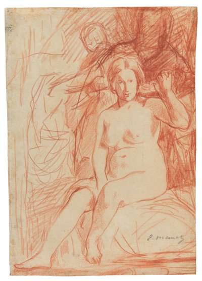 Siedząc nago autorstwa Édouard Manet
