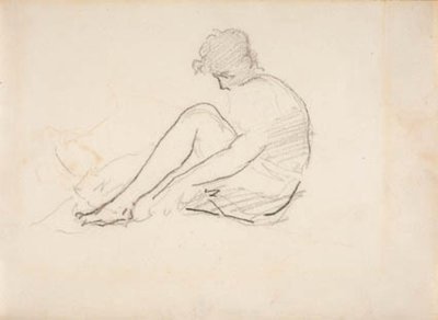 Siedząca kobieta (lekki szkic głowy mężczyzny) autorstwa Édouard Manet
