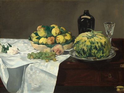 Martwa natura z melonem i brzoskwiniami autorstwa Édouard Manet