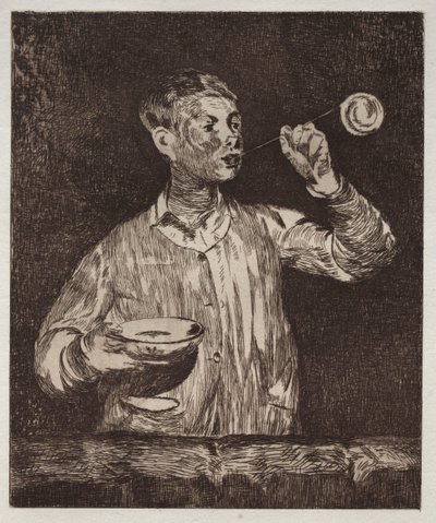 Chłopiec z bańkami mydlanymi. autorstwa Édouard Manet