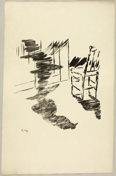 Krzesło („Ten cień, który unosi się na podłodze...”), z filmu Kruk (Le Corbeau) autorstwa Édouard Manet