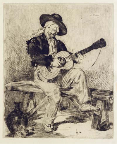 Gitarzysta (akwaforta) autorstwa Édouard Manet