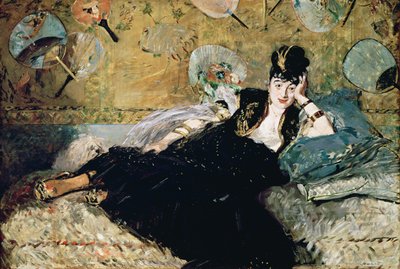 Dama z wachlarzami, portret Niny de Callias (1844-84) c.1873-74 (olej na płótnie) autorstwa Édouard Manet