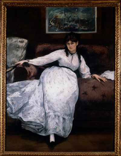 Reszta (Portret kobiety malarki Berthe Morisot na kanapie) Obraz Edouarda Maneta (1832-1883) 1870 Providence. Muzeum Sztuki autorstwa Édouard Manet