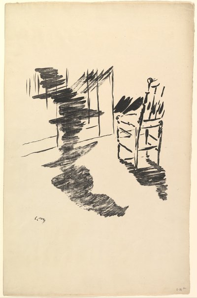 Cień, który leży unoszący się na podłodze. Ilustracja do Kruka Edgara Allana Poe, 1875. autorstwa Édouard Manet