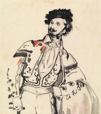 Hiszpański tancerz, Don Mariano Camprubi, ok. 1862 (ołówek i pranie na papierze) autorstwa Édouard Manet