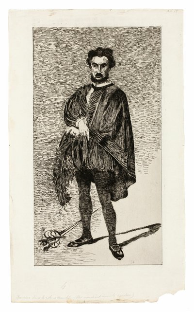 Aktor tragiczny (Rouvière w roli Hamleta) autorstwa Édouard Manet