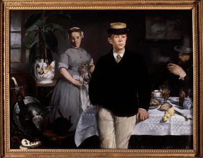 Śniadanie w warsztacie Malarstwo Edouarda Maneta (1832-1883) 1868 Nd. 1,18x1,54 m Monachium, Neue Pinakothek - Śniadanie w studio. Obraz Edouarda Maneta (1832-1883) autorstwa Édouard Manet