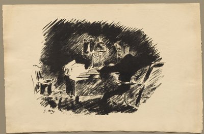 Pod lampą autorstwa Édouard Manet