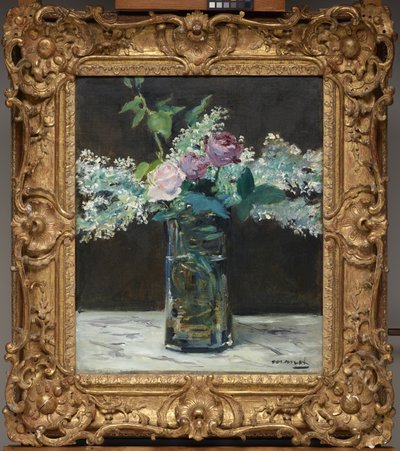 Wazon białych bzu i róż autorstwa Édouard Manet