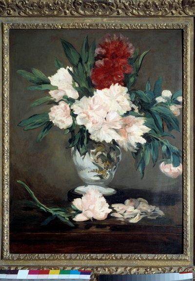 Wazon z piwoniami na pieshower Obraz Edouarda Maneta (1832-1883) 1864 Wym. 0,93x0,70m. Muzeum Orsay autorstwa Édouard Manet