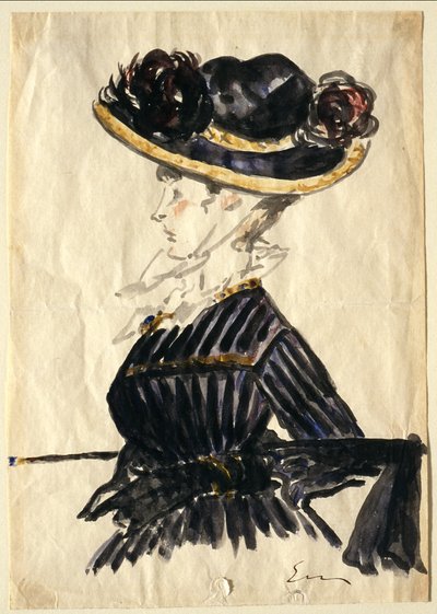 Kobieta w dużym kapeluszu autorstwa Édouard Manet