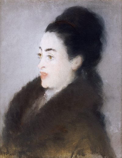 Kobieta w futrze w profilu, 1879 autorstwa Édouard Manet