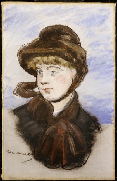 Młoda dziewczyna w brązowym kapeluszu, 1882 autorstwa Édouard Manet