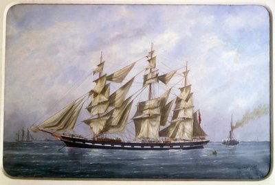 Rossdhu, trzy angielskie maty z suchym żaglem Akwarela autorstwa Edouarda Adama (1847-1929) 1882 Paryż, Musee de la Marine autorstwa Edouard Marie Adam