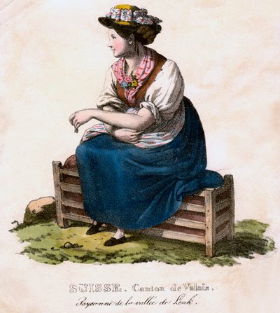 Szwajcarka, ok. 1825 r. autorstwa Edouard Pingret
