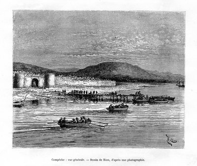 Campeche, Jukatan, Meksyk, XIX w. autorstwa Edouard Riou