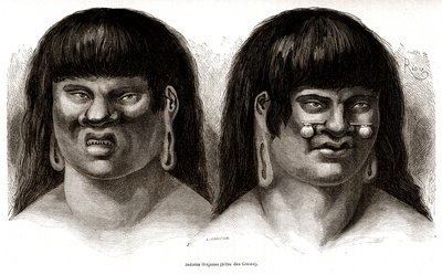 Para peruwiańskich Indian Orejones (plemię Ccotos) autorstwa Edouard Riou