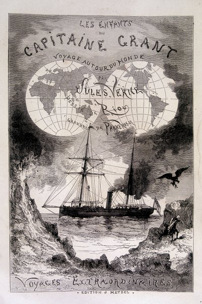 Frontispice „Dzieci kapitana Granta” Julesa Verne .a autorstwa Edouard Riou
