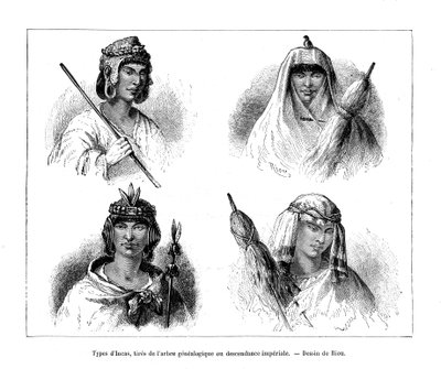 Typy Inków, Peru, XIX w. autorstwa Edouard Riou