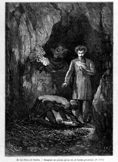 Jestem Edmond Dantes - Grawerowanie Riou, w „”Hrabia Monte-Cristo”” A. Dumasa, wyd. Jules Rouff i Cie autorstwa Edouard Riou