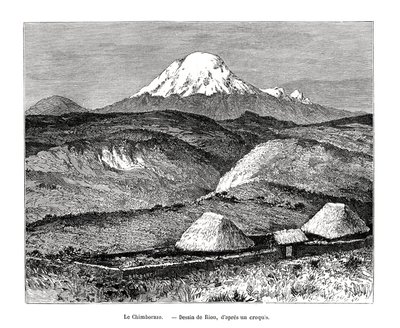 Góra Chimborazo, Ekwador, XIX wiek autorstwa Edouard Riou