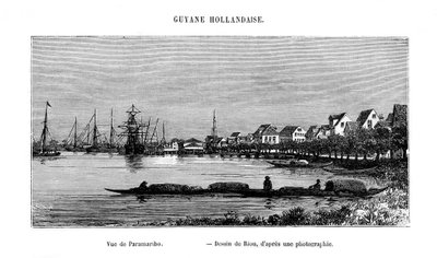 Paramaribo, Republika Surinamu, XIX w. autorstwa Edouard Riou