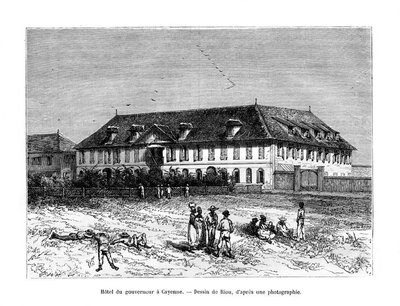 Dom Gubernatora, Cayenne, Gujana Francuska, Ameryka Południowa, XIX w. autorstwa Edouard Riou
