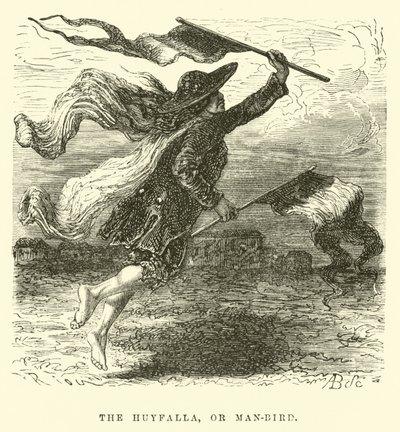 Huyfalla, czyli człowiek-ptak autorstwa Edouard Riou