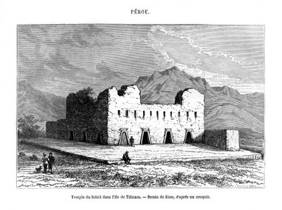 Świątynia Słońca na wyspie Titicaca, Peru, XIX w. autorstwa Edouard Riou
