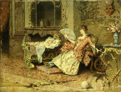 Oglądanie dziecka autorstwa Edouard Toudouze