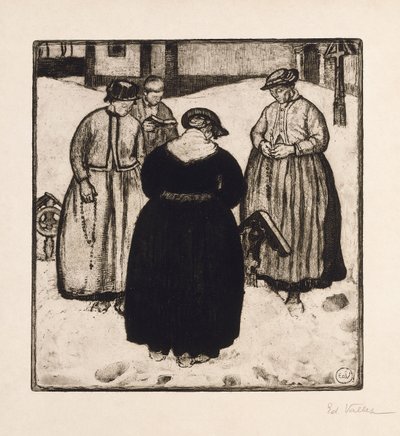 Wokół grobu; Wokół grobu (akwaforta i akwatinta) autorstwa Edouard Vallet