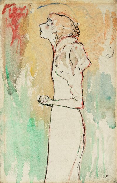 Piosenkarka, ok.1891-92 autorstwa Edouard Vuillard