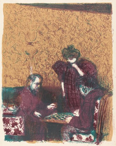 Gra w warcaby La partie de dames, 18971898 opublikowana 1899. autorstwa Edouard Vuillard