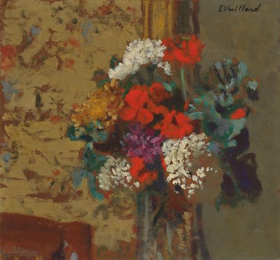 pelargonie i róże kalifornijskie; Pelargonie i śnieżki, ok. 1910 autorstwa Edouard Vuillard