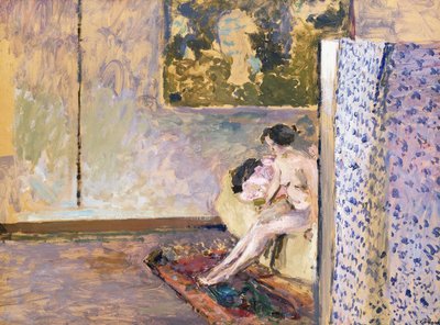 W pracowni Bonnarda przy Rue de Douai 60: Akt przy ekranie; W pracowni Bonnarda, Rue de Douai 60: Nu au Paravent, autorstwa Edouard Vuillard