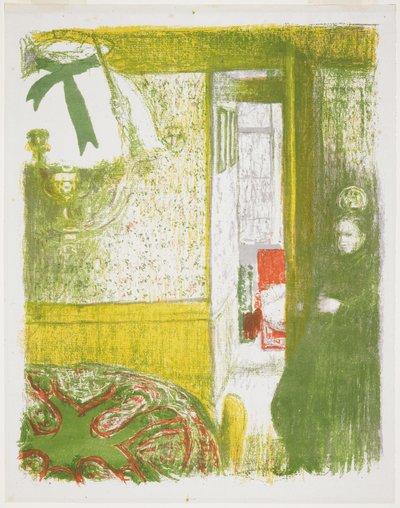 Wnętrze z wiszącą lampą autorstwa Edouard Vuillard