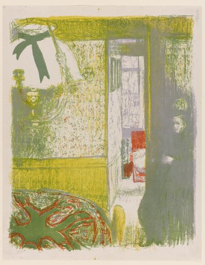 د ځړول شوي څراغ سره داخلي، pl.4 له منظرو او داخلي څخه، 1899 پولی autorstwa Edouard Vuillard