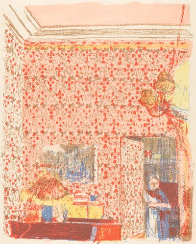 Wnętrze z różową tapetą I Interieur aux tentures róże I, ok. 1900 r. 1896 opublikowany 1899. autorstwa Edouard Vuillard