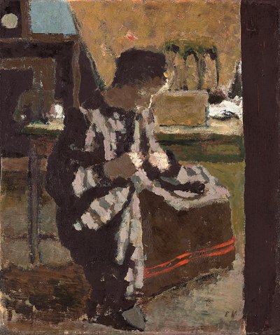 La Couture, c.1893 (olej na papierze położony na pokładzie) autorstwa Edouard Vuillard