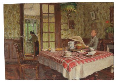 Czytanie w jadalni, Vaucresson, 1924 autorstwa Edouard Vuillard