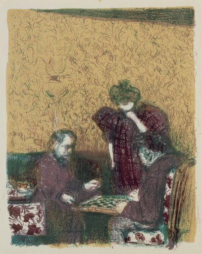 Partia Pań, z „Paysages et Interieurs”, wydana 1899 (kolor lito) autorstwa Edouard Vuillard