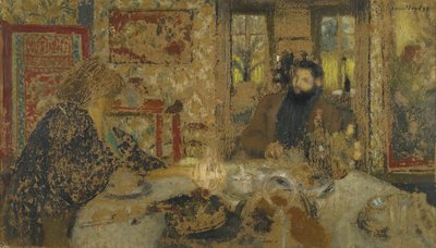 Obiad. Misia i Cipa w Villeneuve, 1897 autorstwa Edouard Vuillard