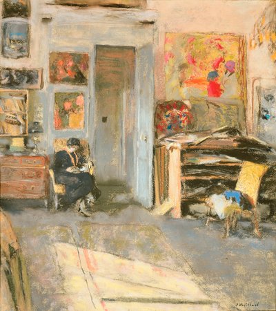 Madame Josse Hessel w pracowni Vuillarda, 1915 autorstwa Edouard Vuillard