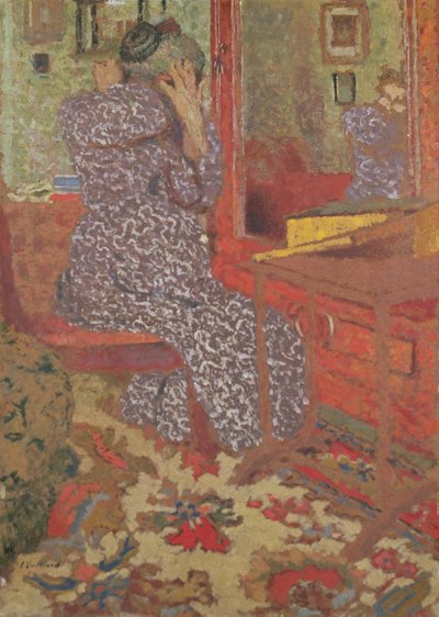 Madame Vuillard Układanie włosów, 1900 (tablica) autorstwa Edouard Vuillard