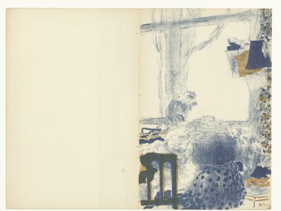 Krawcowa siedzi przy oknie we wnętrzu La Couturière autorstwa Edouard Vuillard