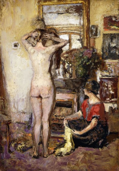 Akt we wnętrzu; Naga we wnętrzu, 1923 autorstwa Edouard Vuillard